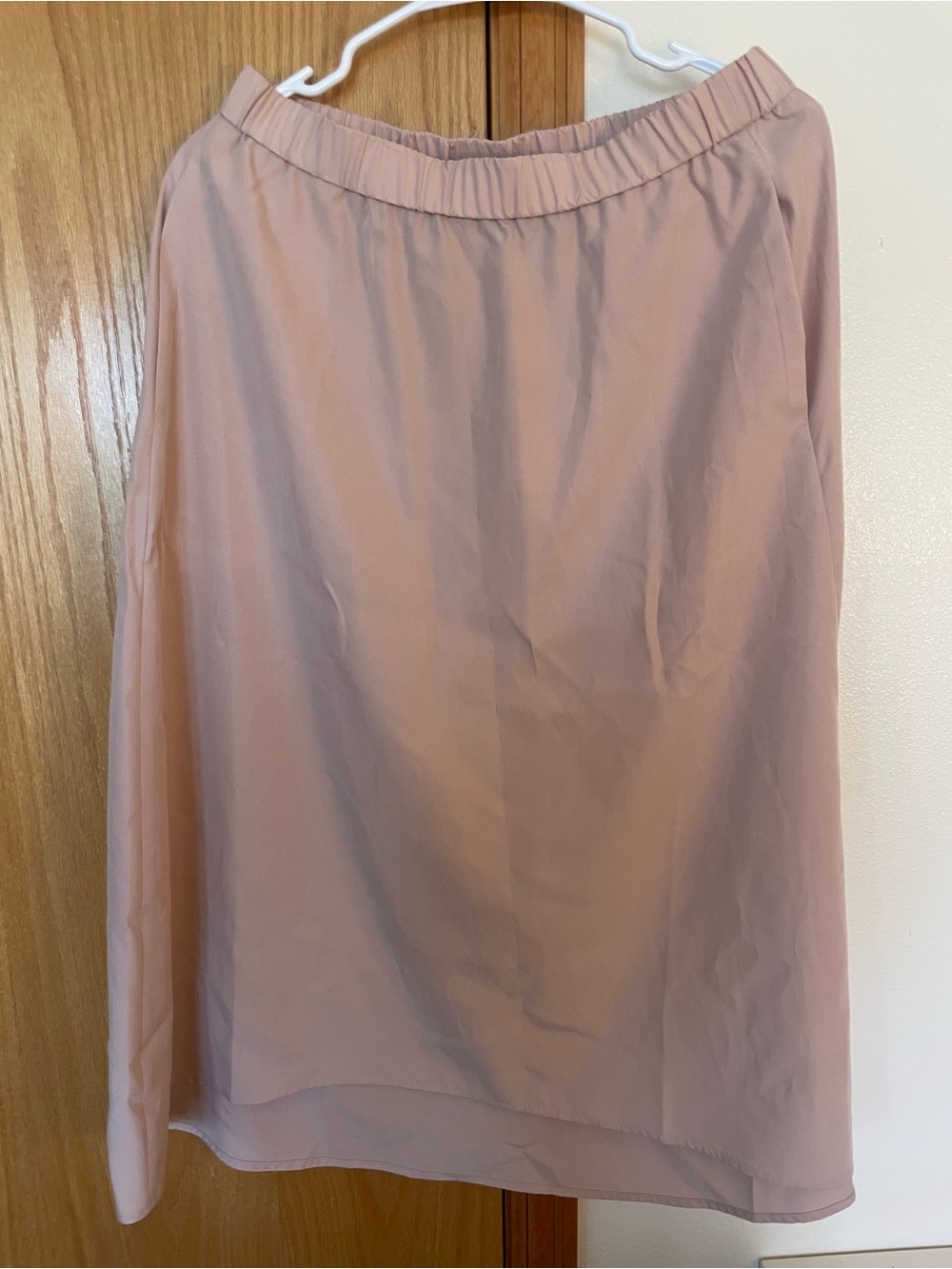 Eileen Fisher Dusty Blush Midi Elastic-Waist Skirt